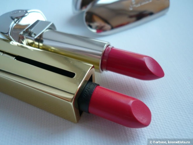 Guerlain Rouge Exceptional Complete Lip Color #71 Girly и Guerlain Rouge Automatique Hydrating Long-Lasting Lip Colour #144 Insolence