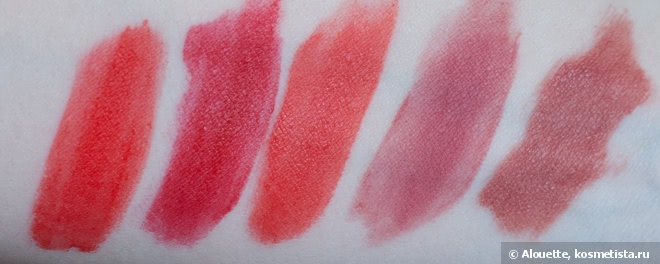 Жидкие матовые помады - четыре Bourjois Rouge Edition Velvet Lipstick и одна Guerlain Rouge G L'extrait Crème de Rouge Intense Matte Colour