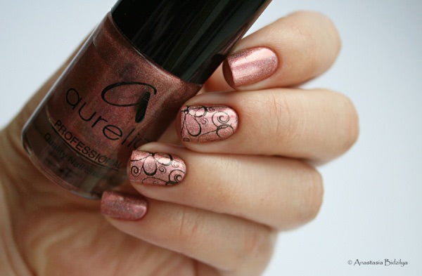 Aurelia Proffesional Quality Nail Enamel 107 (серия Rainbow) + стемпинг с диска AP 17