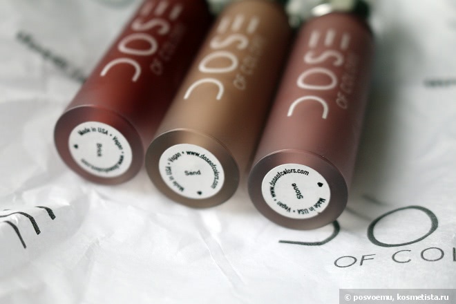 Dose of Colors Terra Collection Liquid-matte lipsticks Brick, Sand, Stone