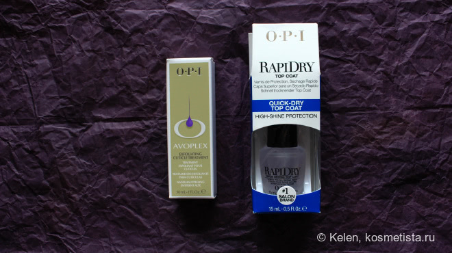 Маникюр с Opi. Сушка RapiDry Top Coat и ремувер для кутикулы Avoplex Exfoliating Cuticle Treatment