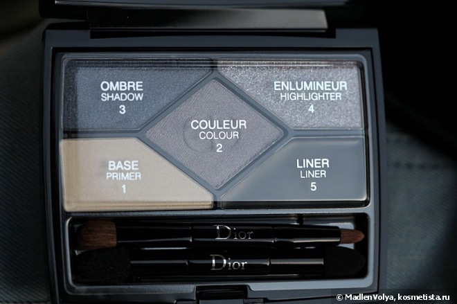 Dior 5 Couleurs Designer All-In-One Professional Eye Palette Base, 3 Fards & Liner #208 Navy Design