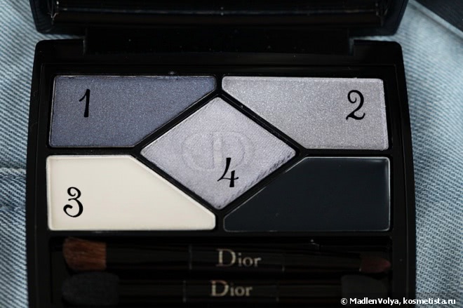 Dior 5 Couleurs Designer All-In-One Professional Eye Palette Base, 3 Fards & Liner #208 Navy Design