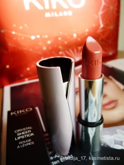 Гостья из Милана - Kiko Crystal Sheer Lipstick #407 Coral Pink