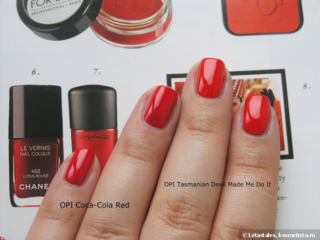 Два красных: OPI Nail Lacquer NL A44