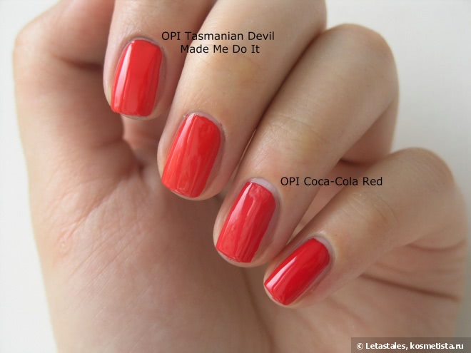Два красных: OPI Nail Lacquer NL A44