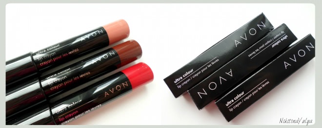 Помада-карандаш для губ Avon Ultra Color Lip Crayon в оттенках Fairest Nude/Прекрасный телесный (27660), Plum Perfect/Идеальный сливовый (27656), Cherry Picked/Спелый вишневый (27655)