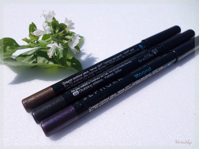 Водостойкие карандаши для глаз Sephora Contour Eye Pencil 12Hr Wear Waterproof, #02 Clubbing Stilletos, #12 Cappuccino, #32 Tango Night