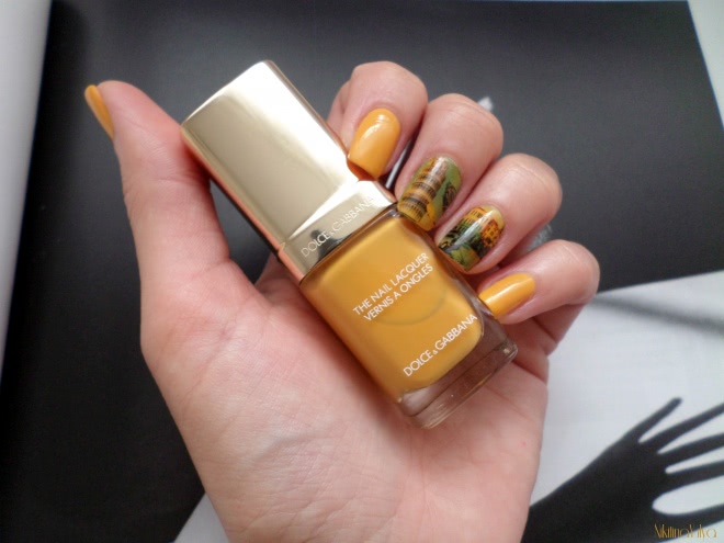 Лак для ногтей Dolce & Gabbana Intense Nail Lacquer № 813 Sole (Dolce&Gabbana MakeUp Colour Spring 2015) + слайдер-дизайн Milv № 391