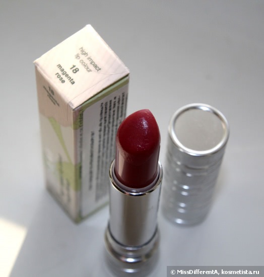Повседневный красный Clinique Hight Impact Lip Colour #18 Magenta Rose