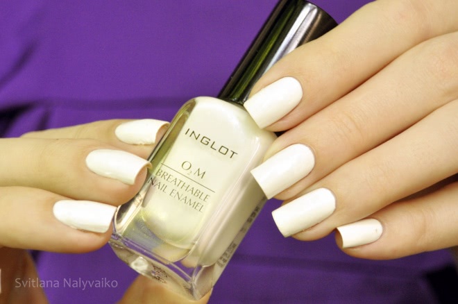 Белый, но не пушистый. Лак для ногтей Inglot O2M Breathable Nail Enamel в оттенке 601