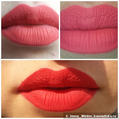 Ещё один пост про матовые красные помады. Sleek MakeUp Matte Me #434 Party Pink, Nouba Millebaci #7, #28