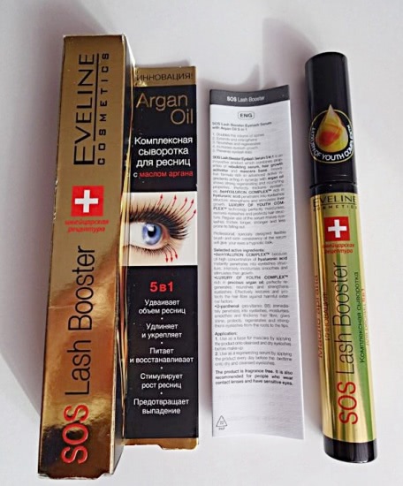 Секрет длинных ресниц: Eveline Cosmetics Sos Lash Booster with Argan Oil