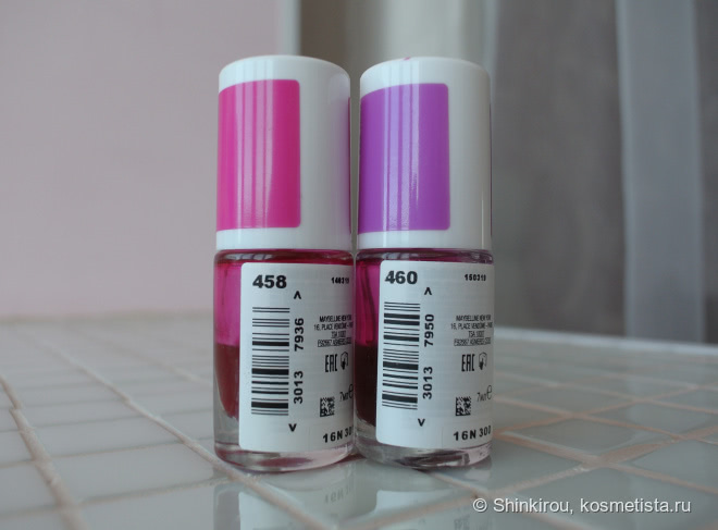 Две изумительные сочные желешки Maybelline New York Colorama Jelly Tints в оттенках 458 и 460