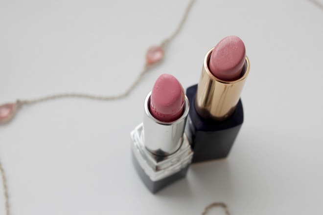 Если вы в поисках розового нюда, тогда вам сюда Rouge Dior Nude Lip Blush Voluptous Care № 263 Swan и Estee Lauder Pure Color Envy Sculpting Lipstick № 120 Desirable