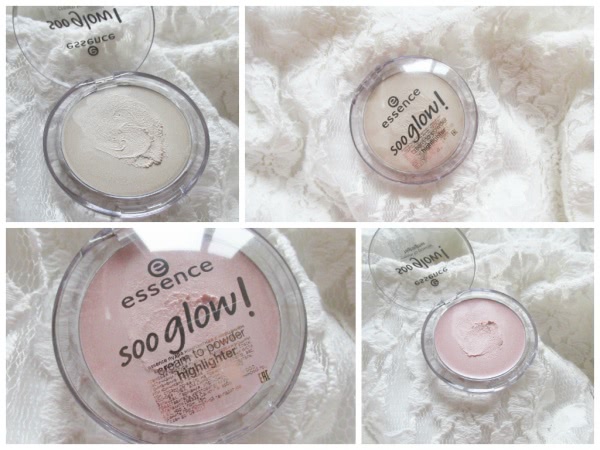 Блестящая пара Essence Soo Glow! Cream to Powder Highlighter 10 look on the bright side и 20 bright up your life