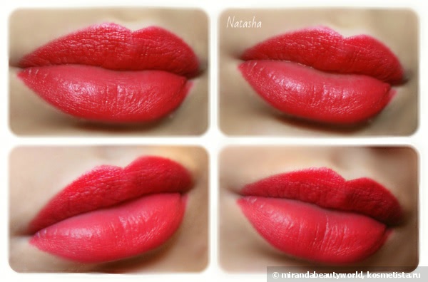 Губная помада L'oreal Color Riche Collection Exclusive Pure Reds - помады одной тональности, фото - обзор четырех оттенков: Doutzen, J Lo, Natasha, Julianne