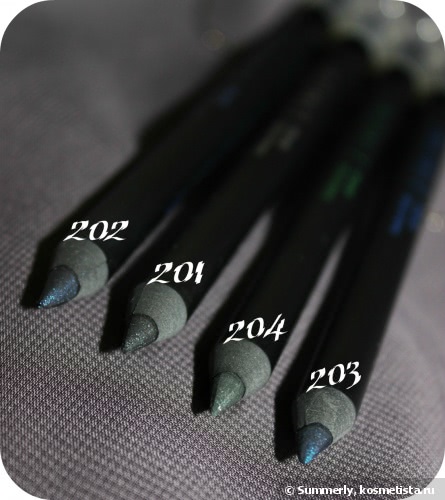 Тысяча мелких звездочек на глазах с шиммерными карандашами Limoni Glamour Smoky Eye Pencil 201, 202, 203, 204