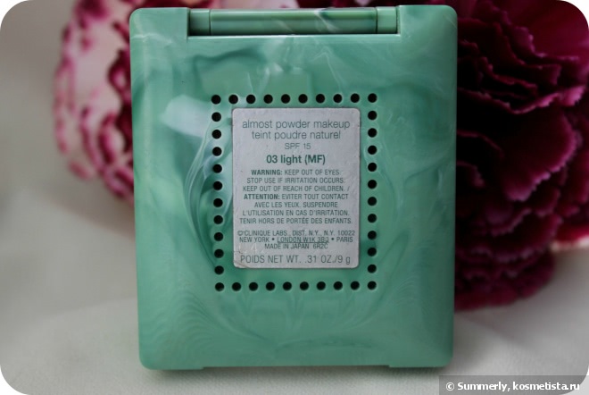 Легкая, нежная, пудровая вуаль... Clinique Almost Powder Makeup Teint Poudre Naturel Spf 15, оттенок № 03 light