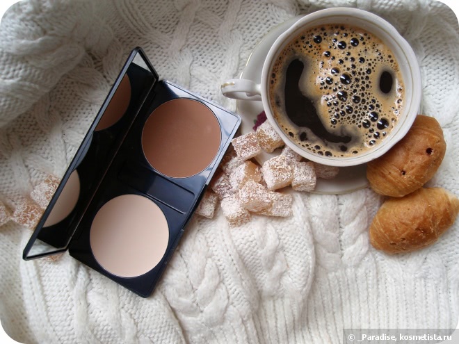 Палитра для контурирования Avant-scene Double Compact Highlight&Cheek Хайлайтер и бронзант