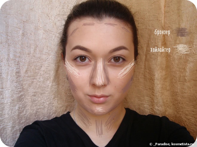 Палитра для контурирования Avant-scene Double Compact Highlight&Cheek Хайлайтер и бронзант