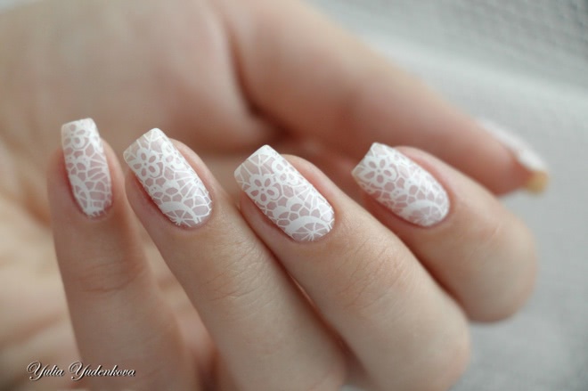 Sally Hansen Complete Salon Manicure 160 Shell We Dance + стемпинг Born Pretty Stamping Plate BP-L020