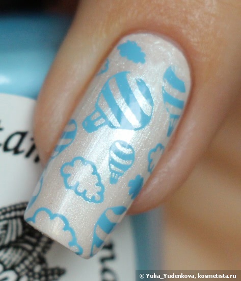 NailLook BioPearl 30701 + стемпинг Konad Square Image Plate 09
