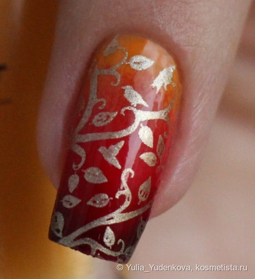 Осенний градиент лаками Avon + стемпинг Moyou London Mother Nature 14