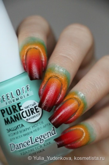 Осенний градиент лаками Avon + стемпинг Moyou London Mother Nature 14