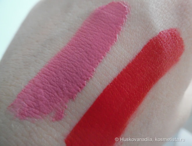 Maybelline Vivid Matte Liquid 05 Nude Flush и 35 Rebel Red