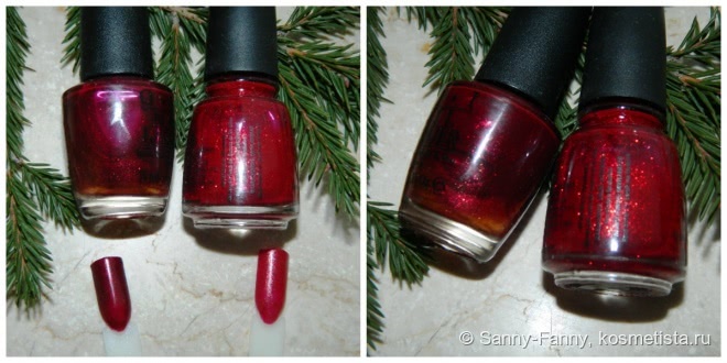 Рождественская омела - OPI Red Fingers & Mistletoes