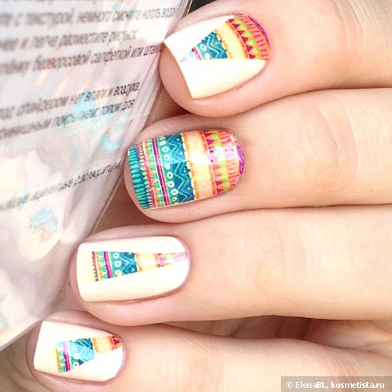 Этнические мотивы с Konad Macaroon Vanila + слайдер Nail Dream Txt-Ds-Eth5