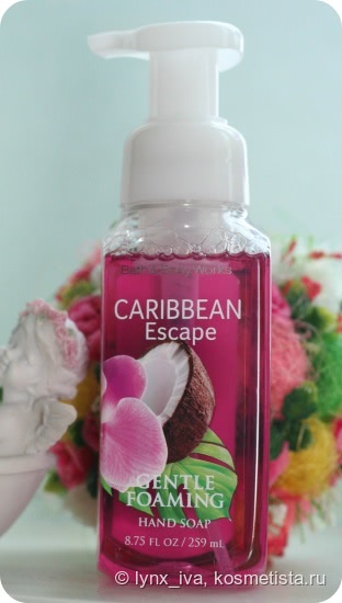 Самое любимое мыло-пенка для рук Bath & Body Works под названиями: Ripe raspberry vine, Coconut lime verbena, Aqua blossom, Caribbean Escape