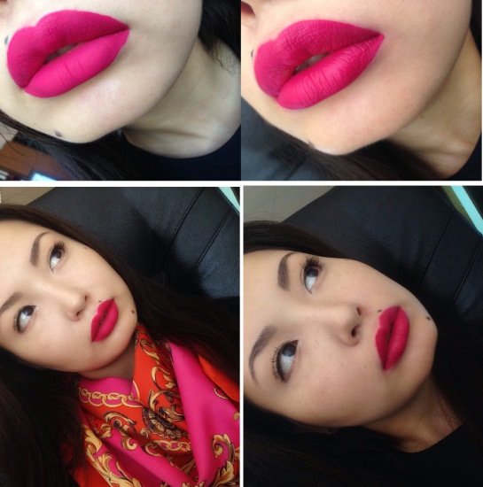 Lime crime Velvetines в оттенке Pink velvet Vs. Wet n wild megalast liquid lip color в оттенке E923A