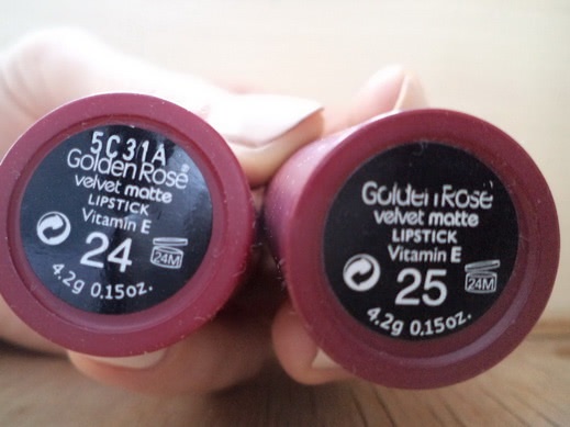 Помады Golden Rose velvet matte №24, 25