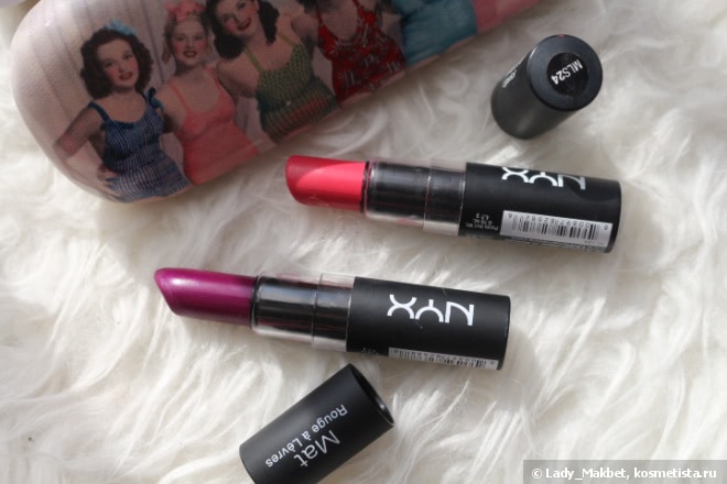NYX Matte lipstick MLS 24 Street Cred и MLS 30 Aria