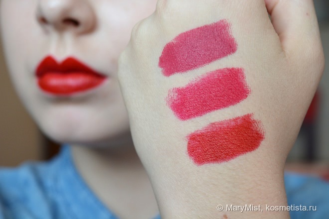 NYX Matte lipstick Bloody Mary (Mls18), Perfect Red (Mls10), Merlot (Mls16)