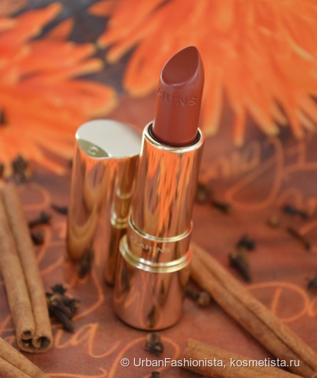 Медовая осень: Clarins Joli Rouge Moisturizing Long-Wearing Lipstick в оттенке #737 Spicy Cinnamon