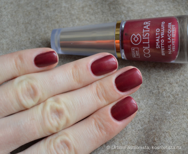 Колдовской рубин: лак для ногтей Collistar Velvet Effect Nail Lacquer в оттенке #667 Rubino Stregato