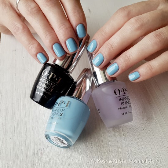 Безупречное трио. Набор OPI Infinite Shine Duo Pack база+топ и цветное покрытие Infinite Shine Classic Collection IS L18 to infinity & blue-yond