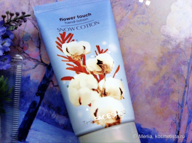 Нежное питание и увлажнение - крем для рук с экстрактом хлопка The Face Shop Flower Touch Hand-lotion Snow Cotton