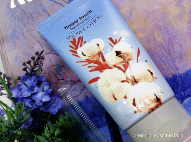 Нежное питание и увлажнение - крем для рук с экстрактом хлопка The Face Shop Flower Touch Hand-lotion Snow Cotton
