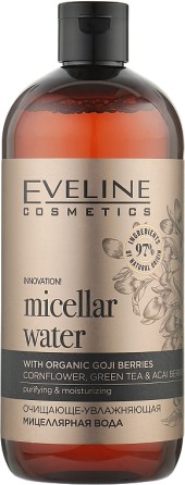 Очищающая вода, лосьон, тоник Eveline Сosmetics Eveline Cosmetics Organic Gold Micellar Water With Organic Goji Berries