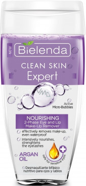 Очищающая вода, лосьон, тоник Bielenda Clean Skin Expert Nourishing 2-Phase Eye And Lip Make-Up Remover Argan Oil
