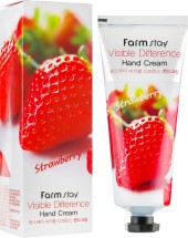 Увлажняющее и питательное средство для рук и ног FarmStay Visible Difference Hand Cream Strawberry