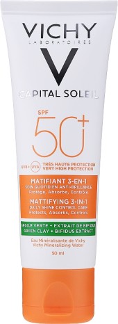 Солнцезащитный матирующий крем Vichy Capital Soleil Mattifying 3-in-1 Daily Shine Control Care SPF50+