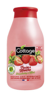 Очищающий крем, эмульсия, молочко для тела Cottage Strawberry & Mint Moisturizing Shower Milk