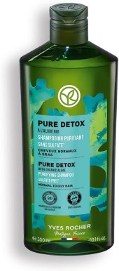 Шампунь с водорослями для нормальных и жирных волос Yves Rocher Pure Detox with Organic Algae Purifying Shampoo Sulfate Free