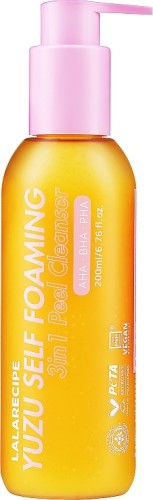Гель, пенка для умывания Lalarecipe Yuzu Self Foaming 3in1 Peel Cleanser