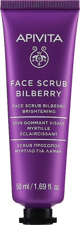 Скраб с черникой, улучшающий цвет лица Apivita Face Scrub Bilberry Brightening